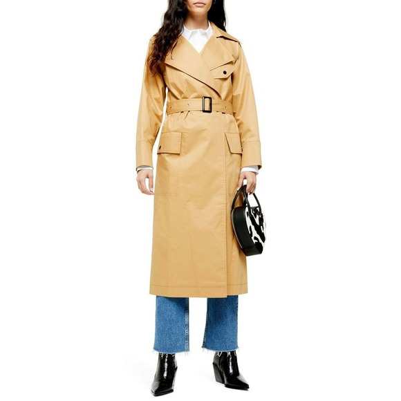 NEW Topshop Size 6 Editor Trench Coat Long Jacket